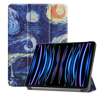 Tri-fold Caster Leather Apple iPad Pro 11 (2022) Case Hard Shell Slim