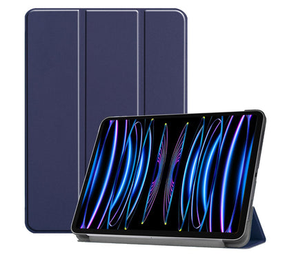 Tri-fold Caster Leather Apple iPad Pro 11 (2022) Case Hard Shell Slim