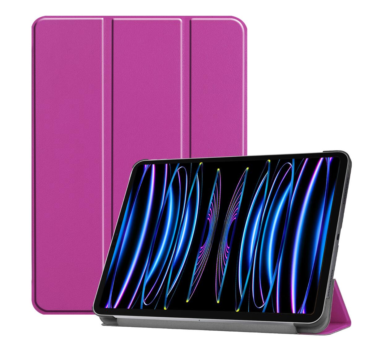 Tri-fold Caster Leather Apple iPad Pro 11 (2022) Case Hard Shell Slim