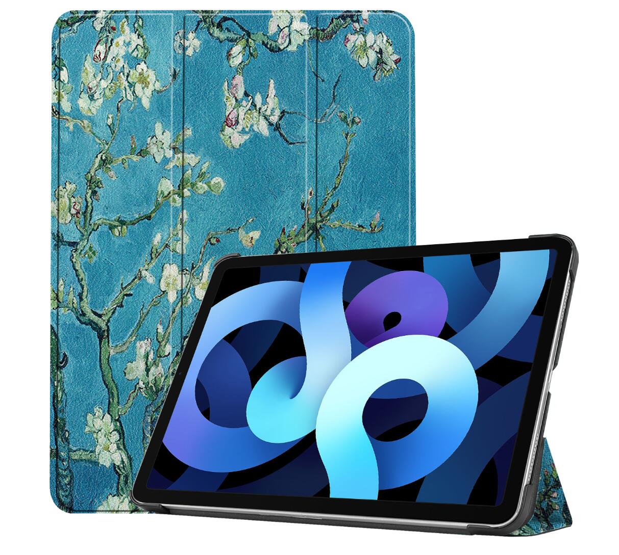 Tri-fold Caster Leather Apple iPad Air 4 Case Hard Shell Slim