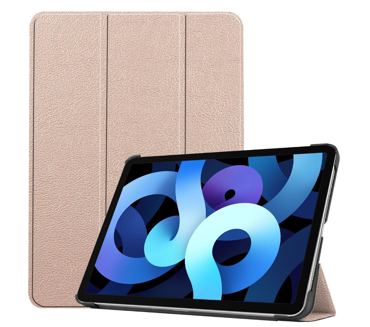 Tri-fold Caster Leather Apple iPad Air 4 Case Hard Shell Slim