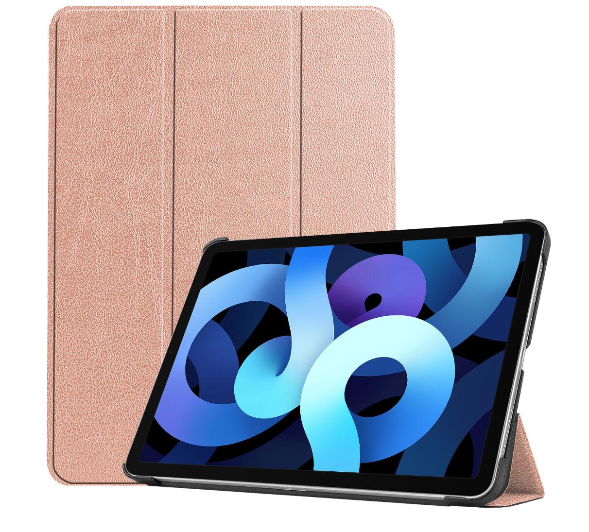 Tri-fold Caster Leather Apple iPad Air 4 Case Hard Shell Slim