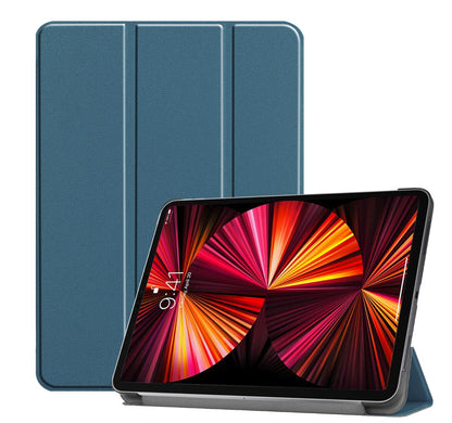 Tri-fold Caster Leather Apple iPad Pro 11 (2018) Case Hard Shell Slim