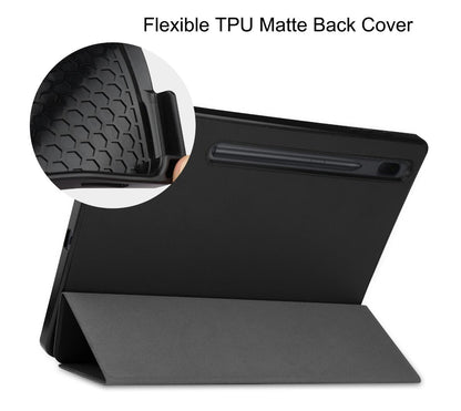 Soft TPU Combo Leather Samsung Galaxy Tab S8+ Case Tri-fold Stand