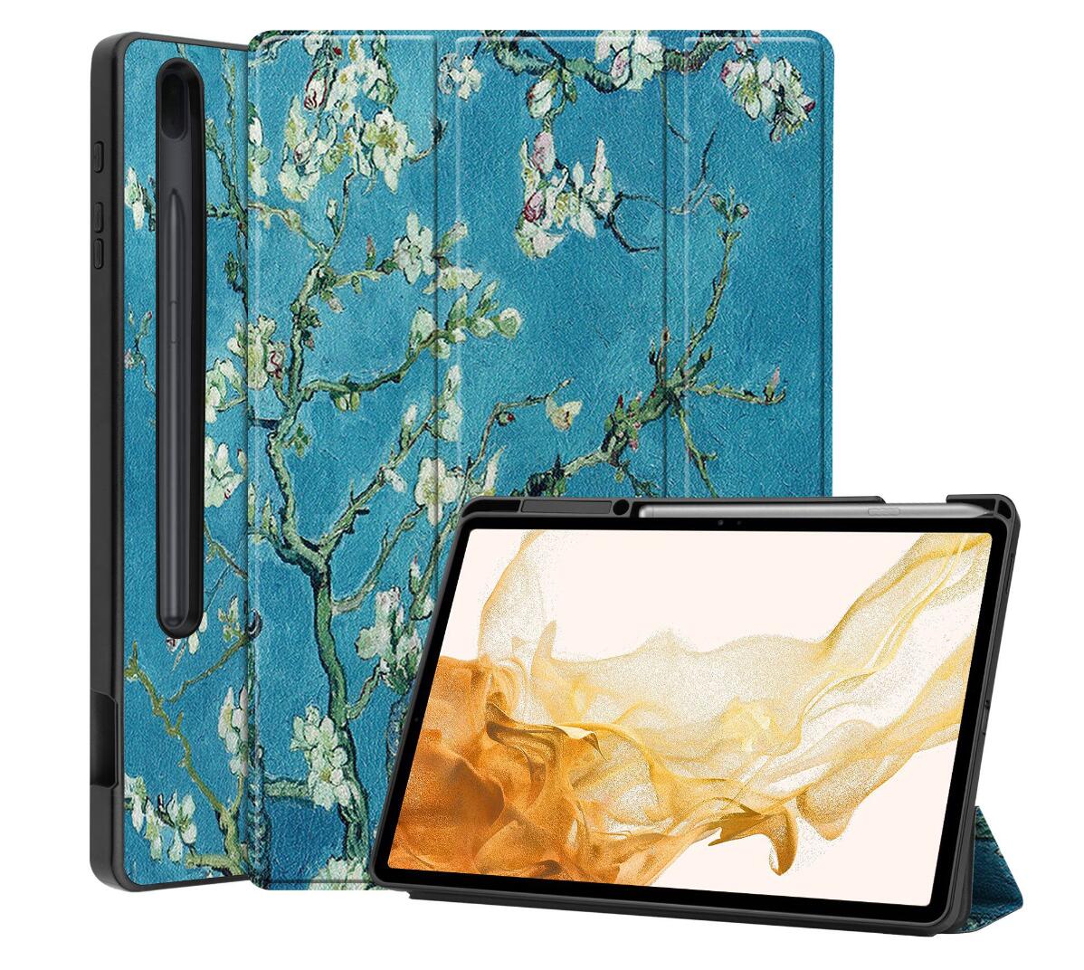 Soft TPU Combo Leather Samsung Galaxy Tab S8+ Case Tri-fold Stand