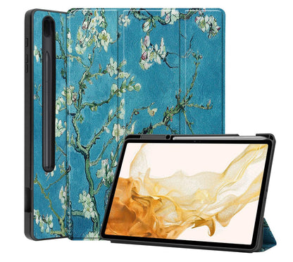 Soft TPU Combo Leather Samsung Galaxy Tab S8+ Case Tri-fold Stand