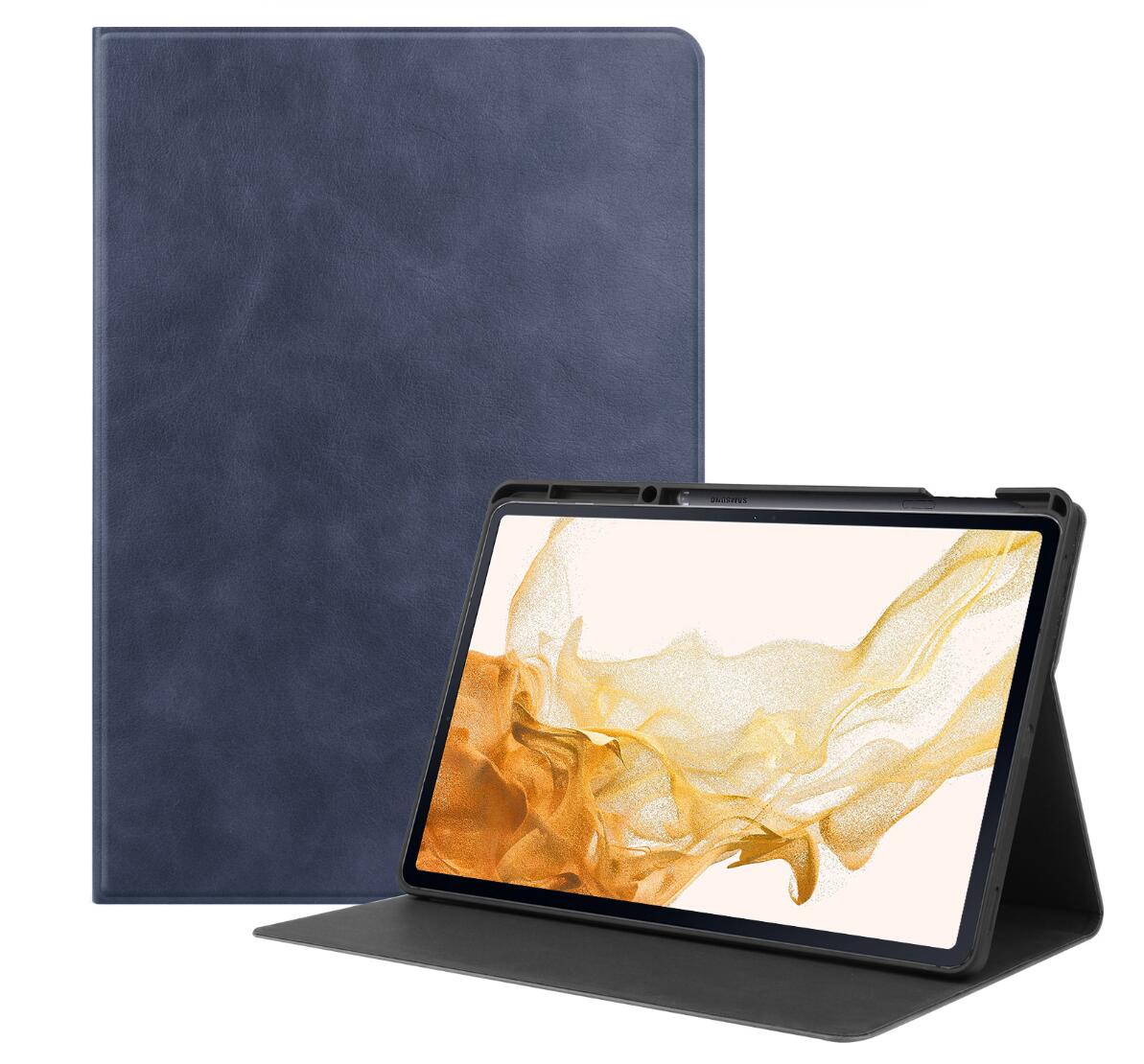 Cattlehide Leather Stand Samsung Galaxy Tab S8 Case Folio