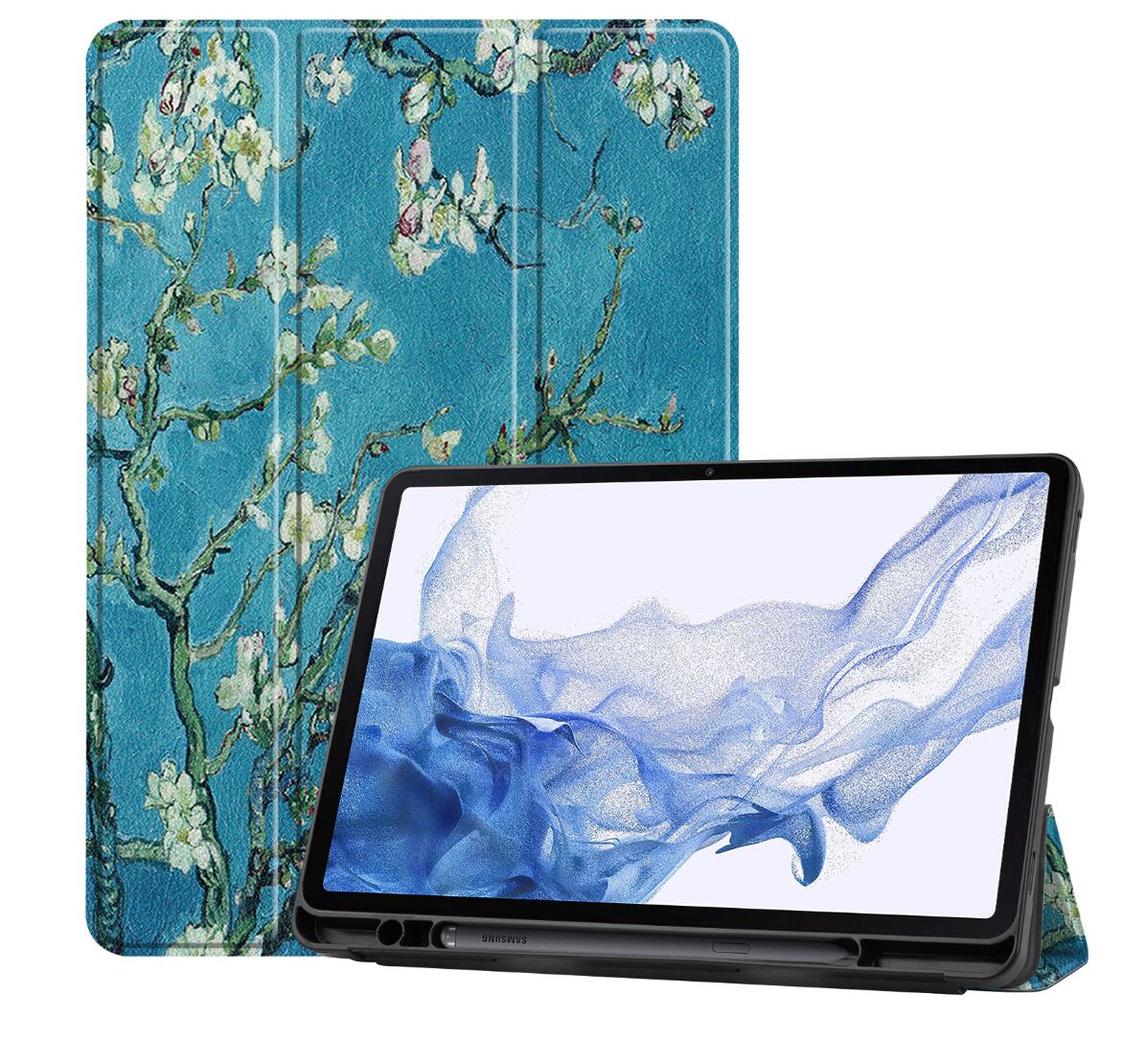 Soft TPU Combo Leather Samsung Galaxy Tab S8 Case Tri-fold Stand