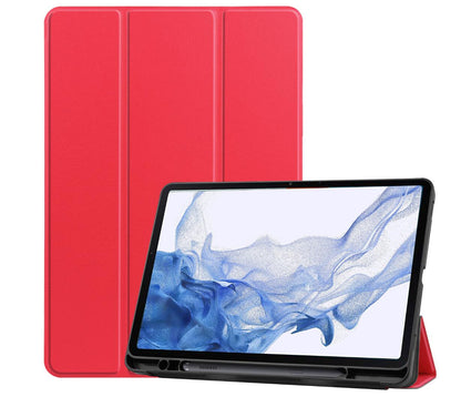 Soft TPU Combo Leather Samsung Galaxy Tab S8 Case Tri-fold Stand