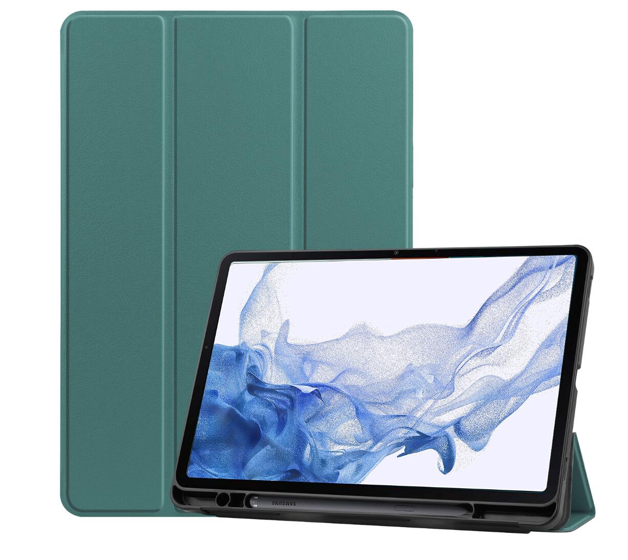 Soft TPU Combo Leather Samsung Galaxy Tab S8 Case Tri-fold Stand