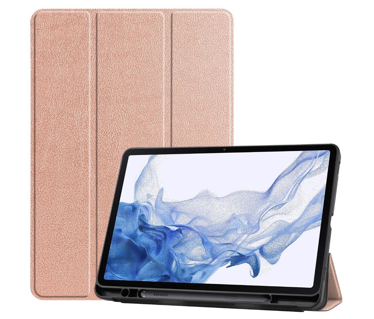 Soft TPU Combo Leather Samsung Galaxy Tab S8 Case Tri-fold Stand