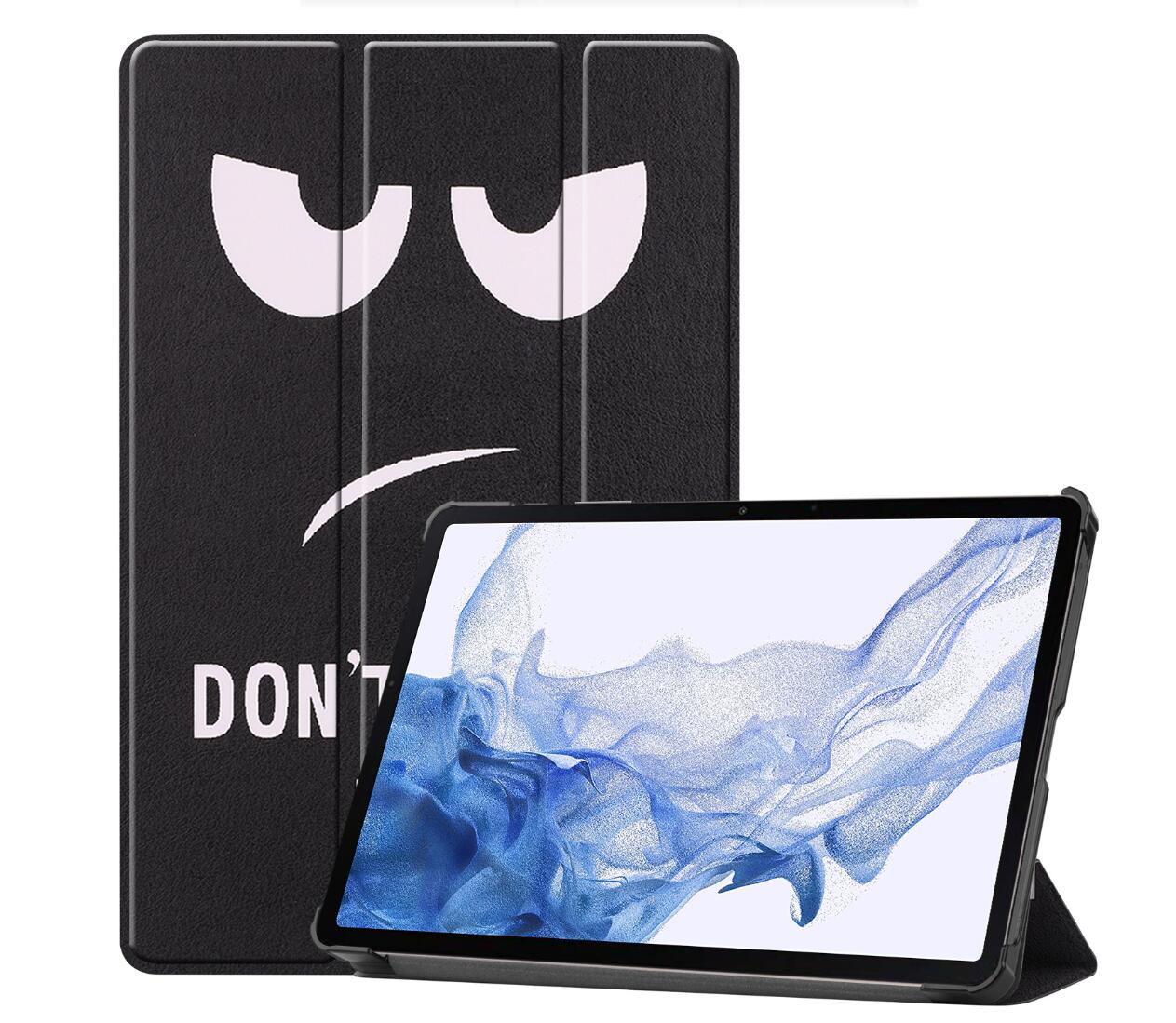 Tri-fold Caster Leather Samsung Galaxy Tab S8 Case Hard Shell Slim