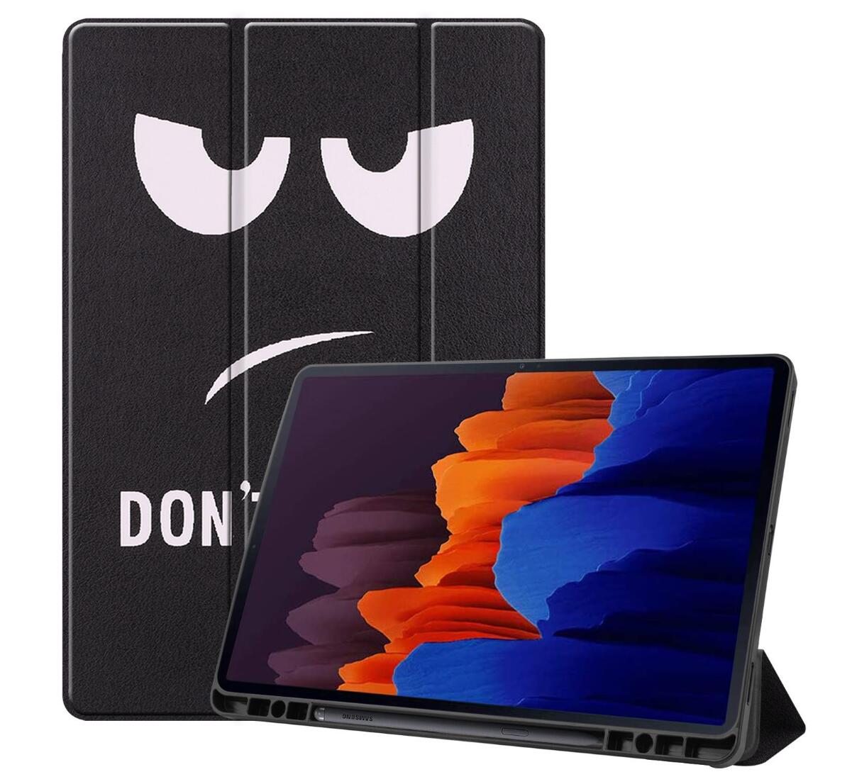 Soft TPU Combo Leather Samsung Galaxy Tab S7+ Case Tri-fold Stand