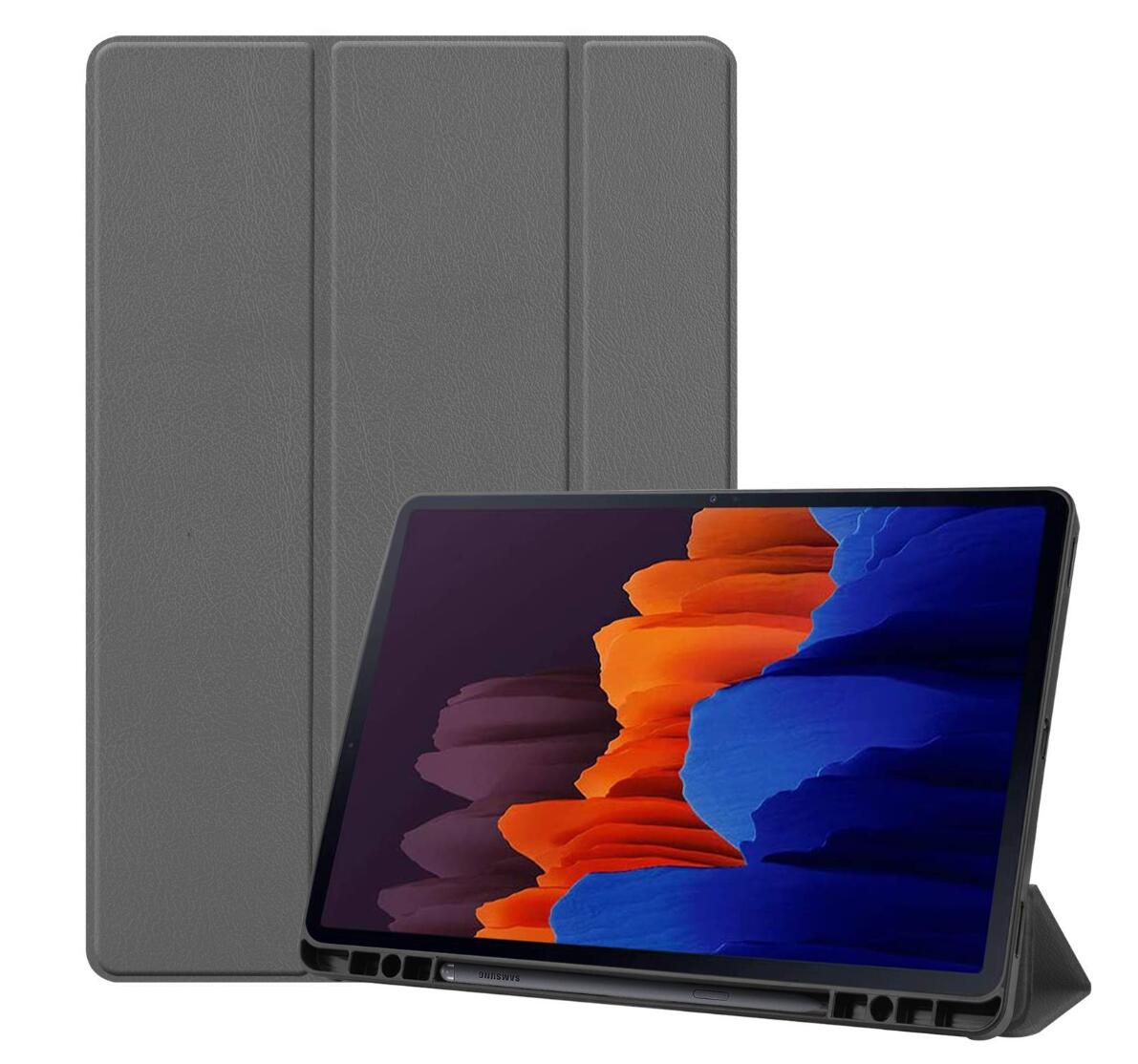 Soft TPU Combo Leather Samsung Galaxy Tab S7+ Case Tri-fold Stand