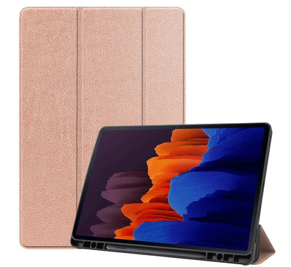 Soft TPU Combo Leather Samsung Galaxy Tab S7+ Case Tri-fold Stand