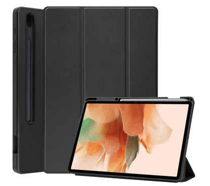 Soft TPU Combo Leather Samsung Galaxy Tab S7 FE Case Tri-fold Stand