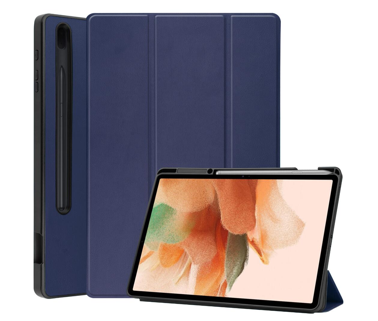 Soft TPU Combo Leather Samsung Galaxy Tab S7 FE Case Tri-fold Stand