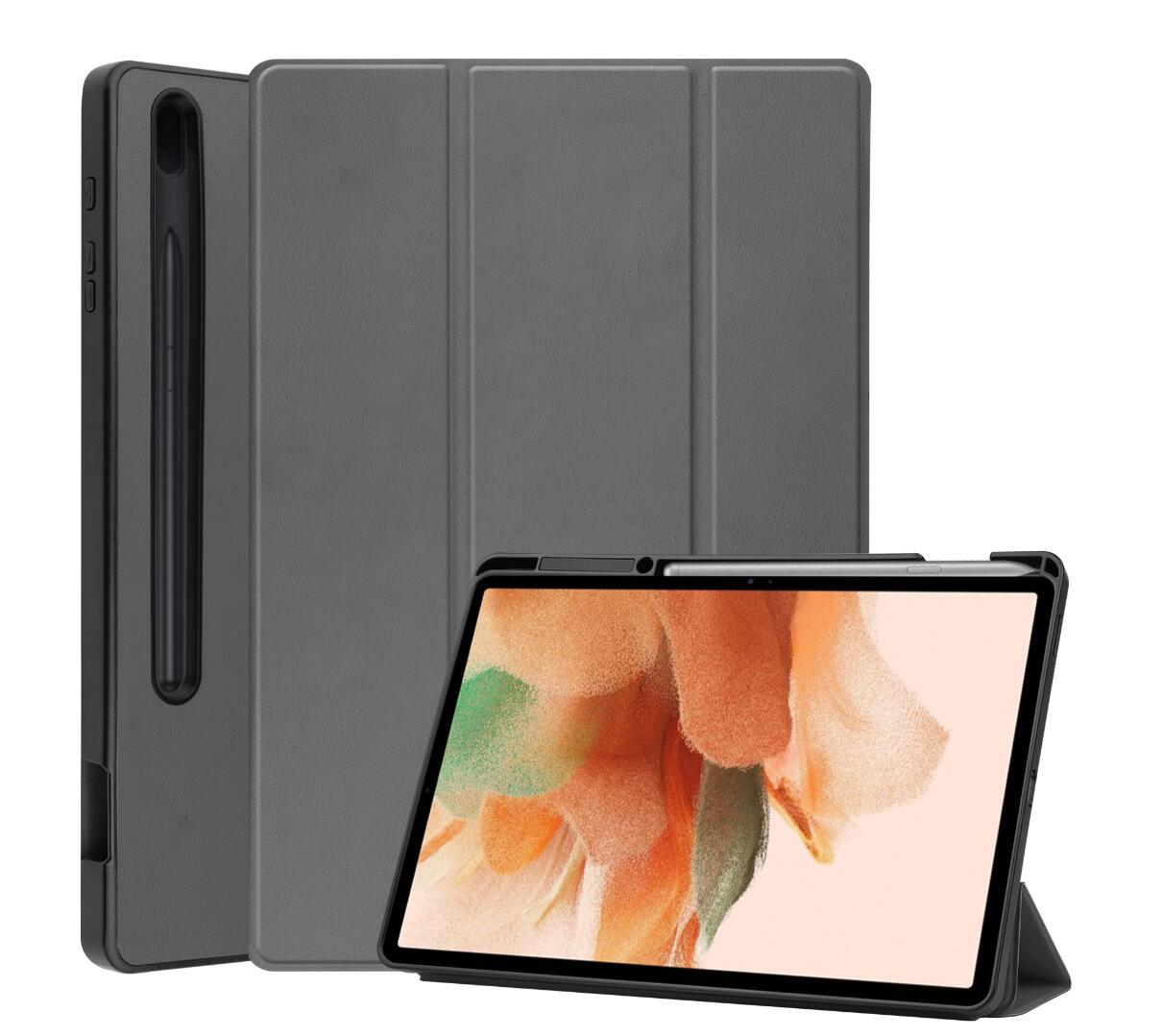 Soft TPU Combo Leather Samsung Galaxy Tab S7 FE Case Tri-fold Stand