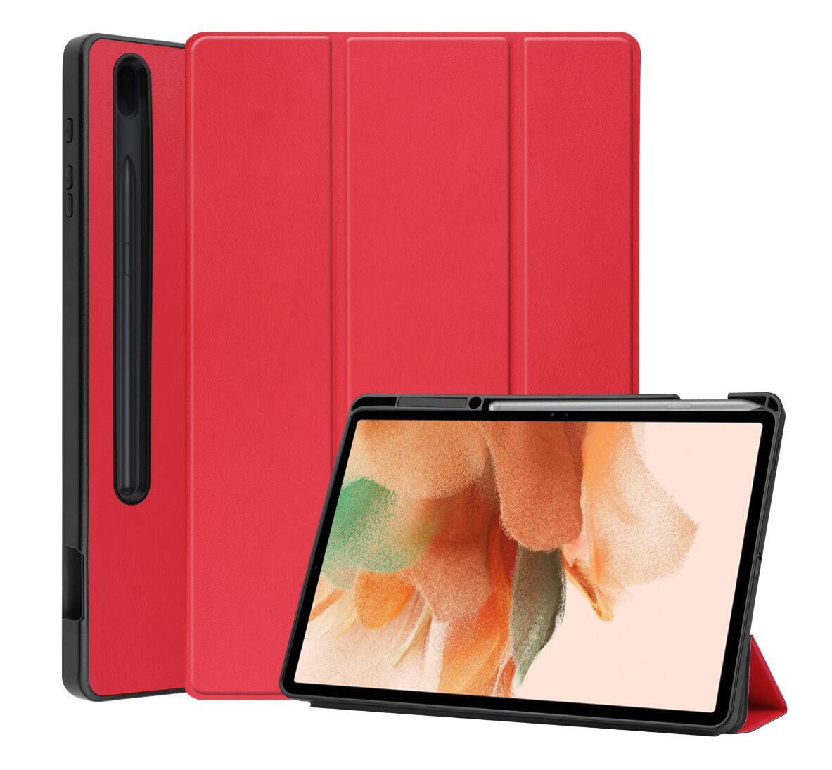 Soft TPU Combo Leather Samsung Galaxy Tab S7 FE Case Tri-fold Stand