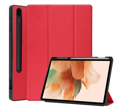 Soft TPU Combo Leather Samsung Galaxy Tab S7 FE Case Tri-fold Stand