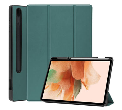 Soft TPU Combo Leather Samsung Galaxy Tab S7 FE Case Tri-fold Stand