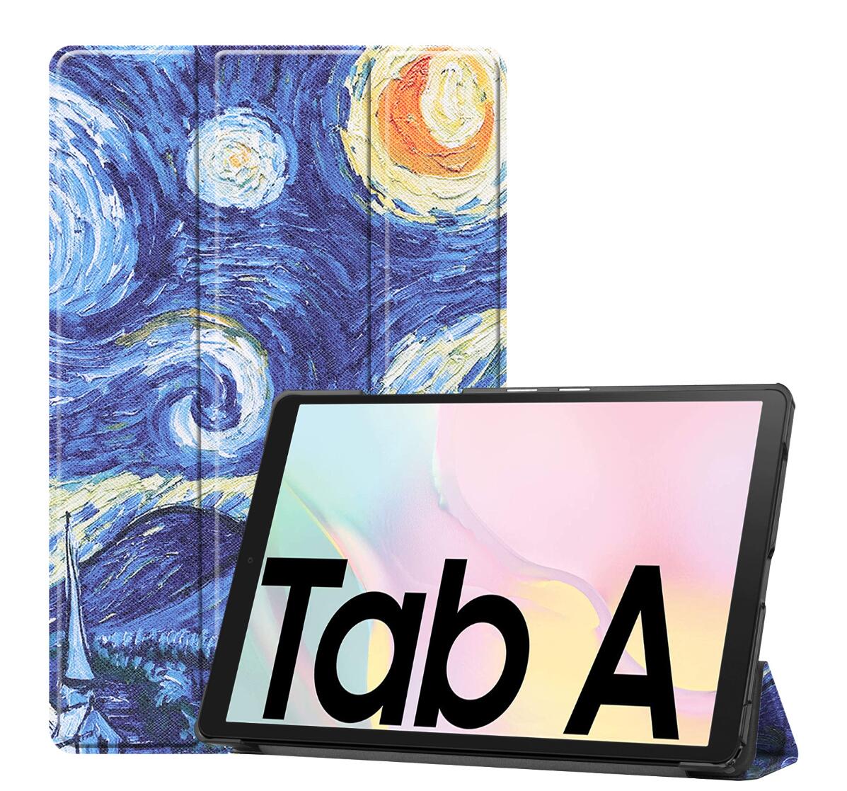 Tri-fold Caster Leather Samsung Galaxy Tab A7 Case Hard Shell Slim