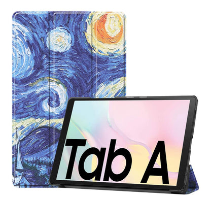 Tri-fold Caster Leather Samsung Galaxy Tab A7 Case Hard Shell Slim