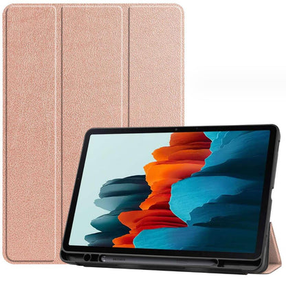 Soft TPU Combo Leather Samsung Galaxy Tab S7 Case Tri-fold Stand