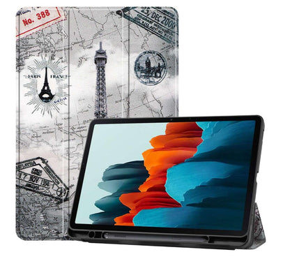 Soft TPU Combo Leather Samsung Galaxy Tab S7 Case Tri-fold Stand