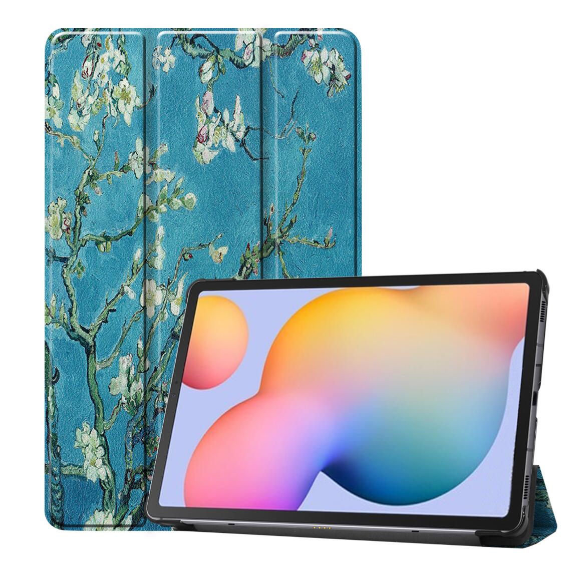 Tri-fold Caster Leather Samsung Galaxy Tab S6 Lite Case Shell Slim