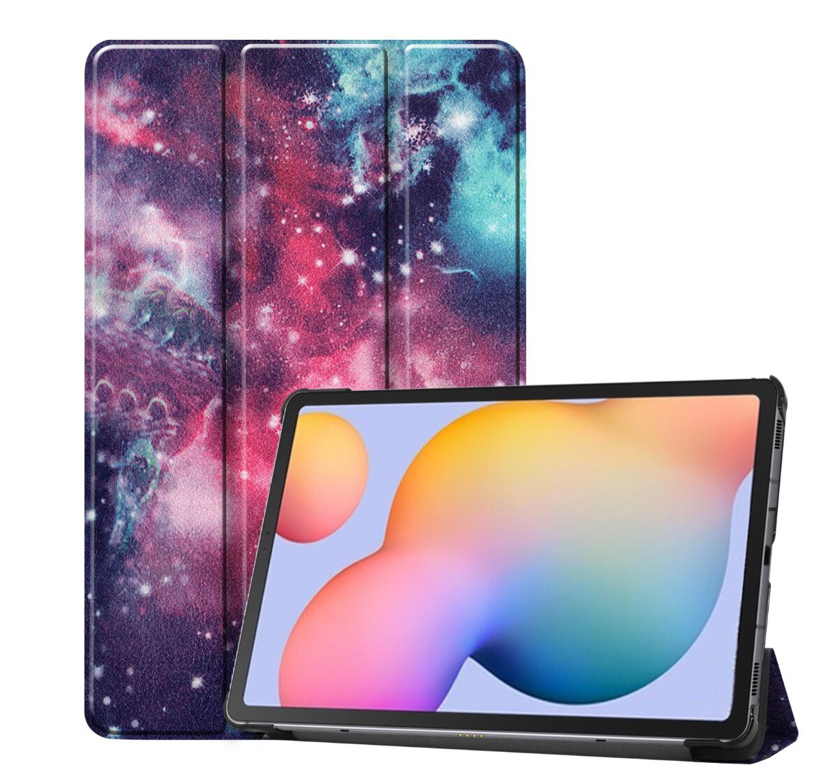 Tri-fold Caster Leather Samsung Galaxy Tab S6 Lite Case Shell Slim