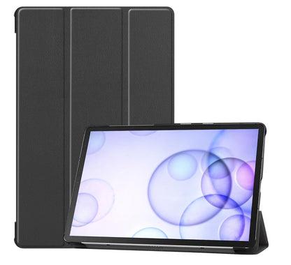 Tri-fold Caster Leather Samsung Galaxy Tab S6 Case Hard Shell Slim