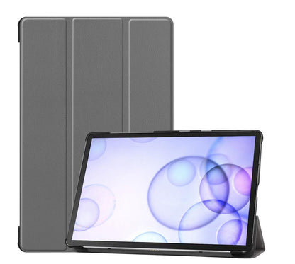 Tri-fold Caster Leather Samsung Galaxy Tab S6 Case Hard Shell Slim