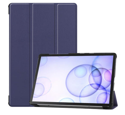 Tri-fold Caster Leather Samsung Galaxy Tab S6 Case Hard Shell Slim