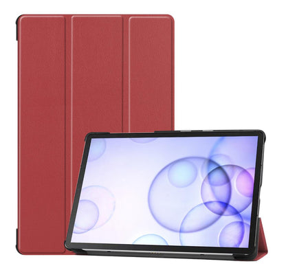 Tri-fold Caster Leather Samsung Galaxy Tab S6 Case Hard Shell Slim