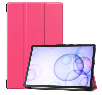 Tri-fold Caster Leather Samsung Galaxy Tab S6 Case Hard Shell Slim