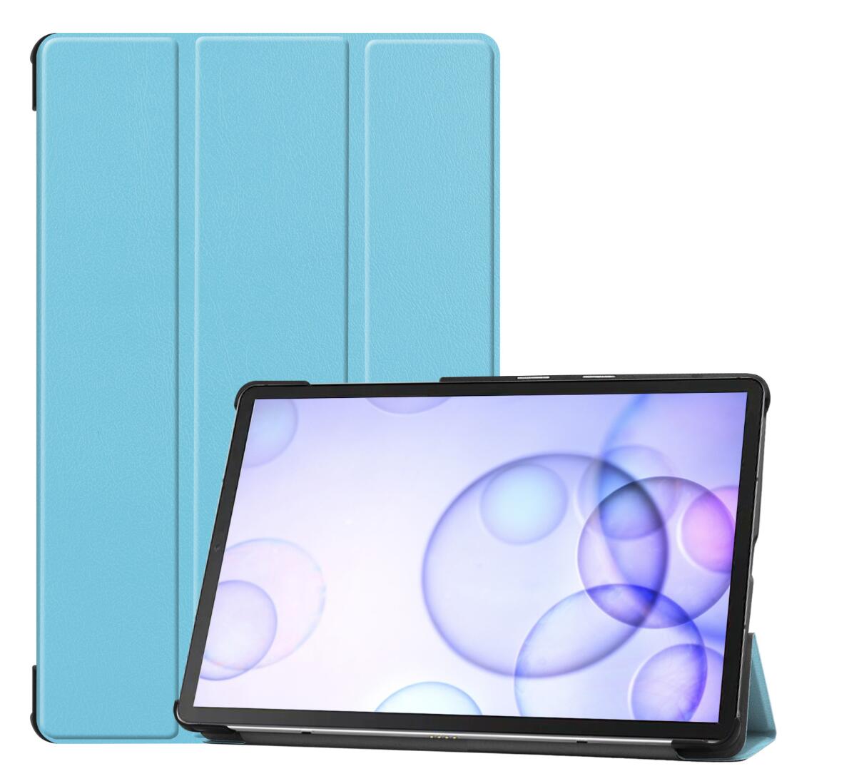 Tri-fold Caster Leather Samsung Galaxy Tab S6 Case Hard Shell Slim