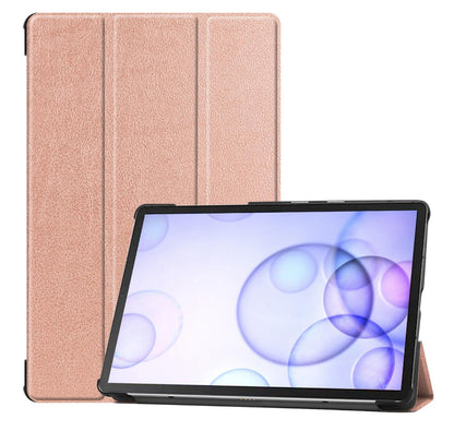 Tri-fold Caster Leather Samsung Galaxy Tab S6 Case Hard Shell Slim