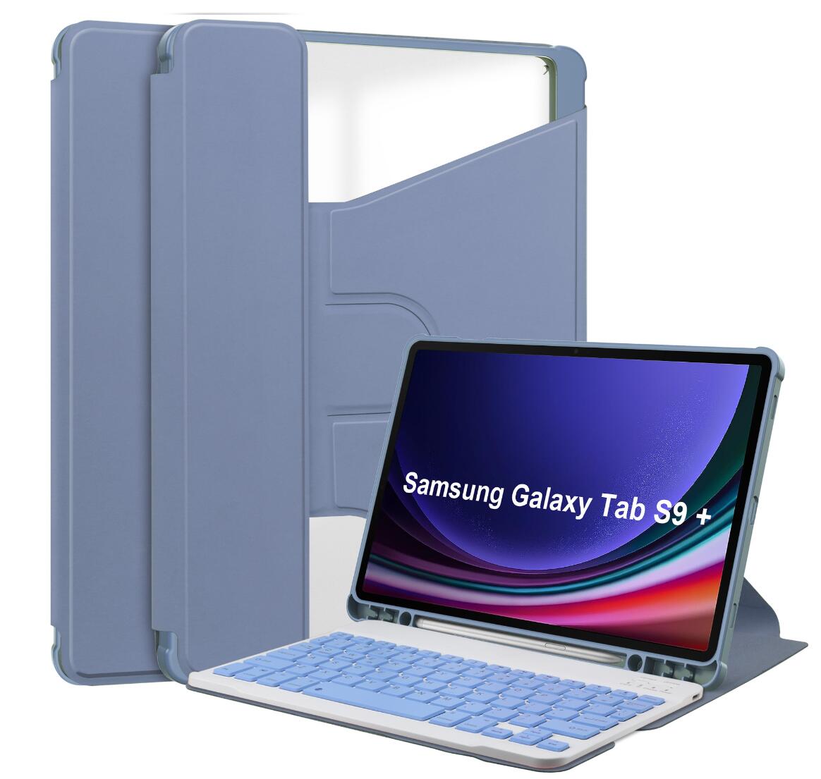 Acrylic Rotating Keyboard Samsung Galaxy Tab S9+ Case Clear