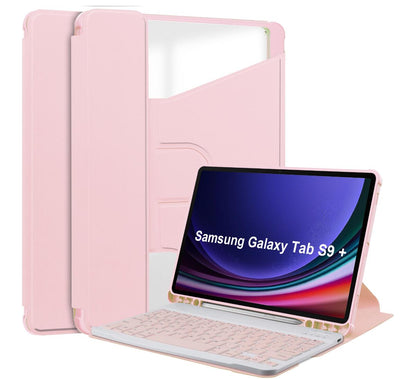 Acrylic Rotating Keyboard Samsung Galaxy Tab S9+ Case Clear