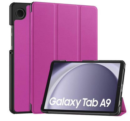 Tri-fold Caster Leather Samsung Galaxy Tab A9 Case Hard Shell Slim