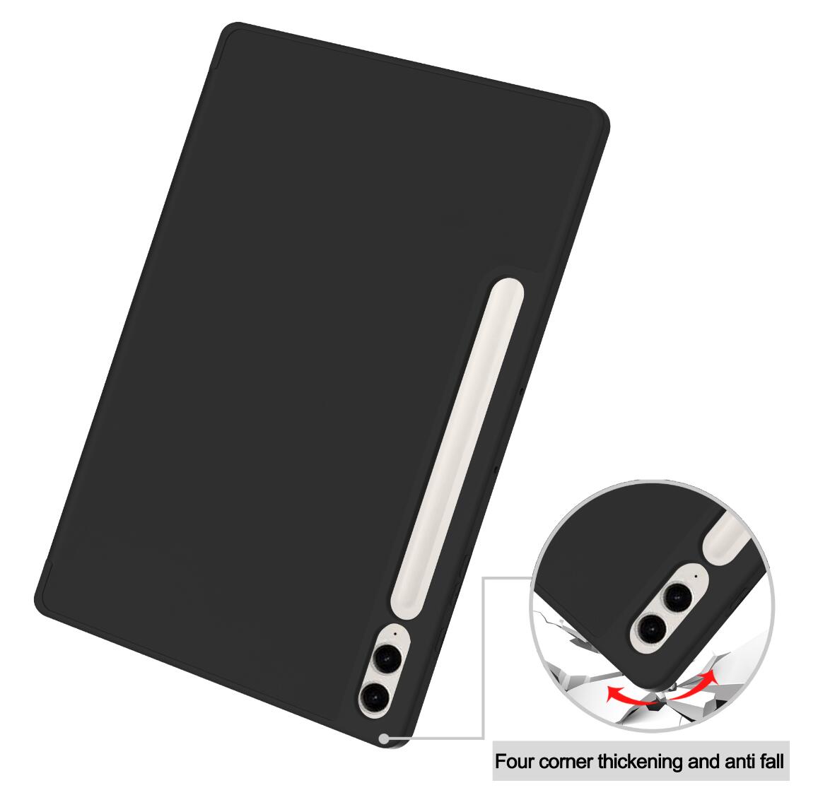 Soft TPU Combo Leather Samsung Galaxy Tab S9 FE+ Case Tri-fold Stand