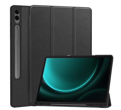 Soft TPU Combo Leather Samsung Galaxy Tab S9 FE+ Case Tri-fold Stand