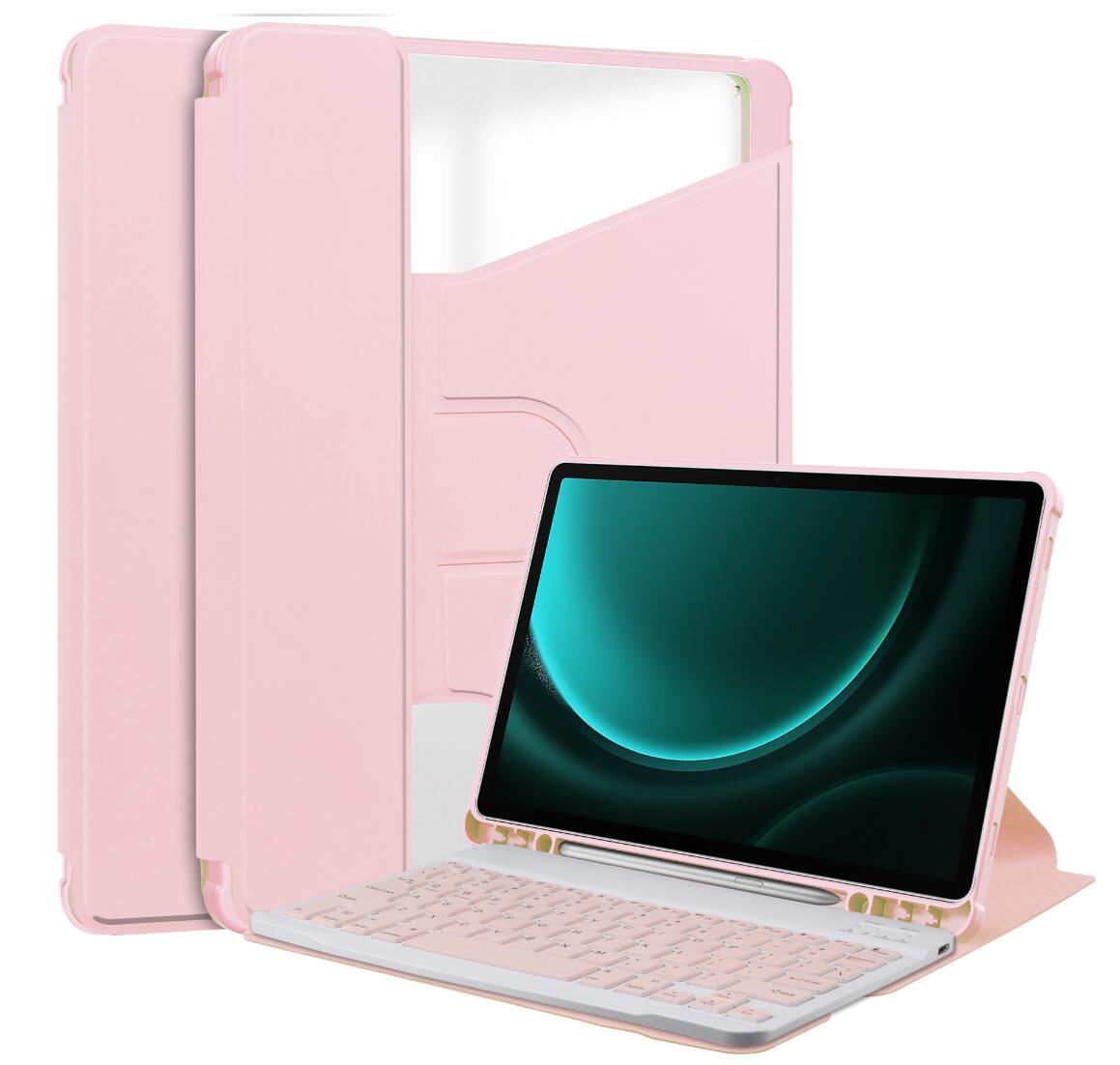 Acrylic Rotating Keyboard Samsung Galaxy Tab S9 FE+ Case Clear