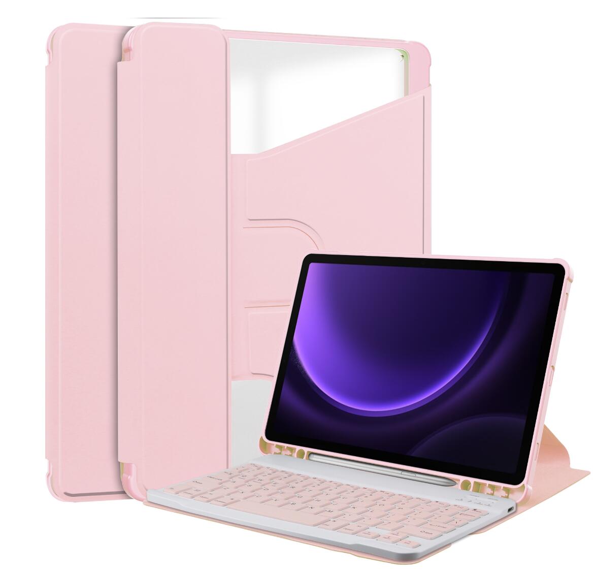 Acrylic Rotating Keyboard Samsung Galaxy Tab S9 FE Case Clear