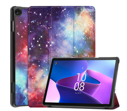 Tri-fold Caster Leather Lenovo Tab M10 (2022) Case Hard Shell Slim