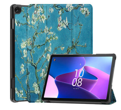 Tri-fold Caster Leather Lenovo Tab M10 (2022) Case Hard Shell Slim