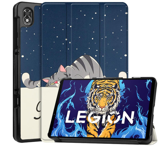 Tri-fold Caster Leather Lenovo Legion Y700 (2023) Case Hard Shell Slim