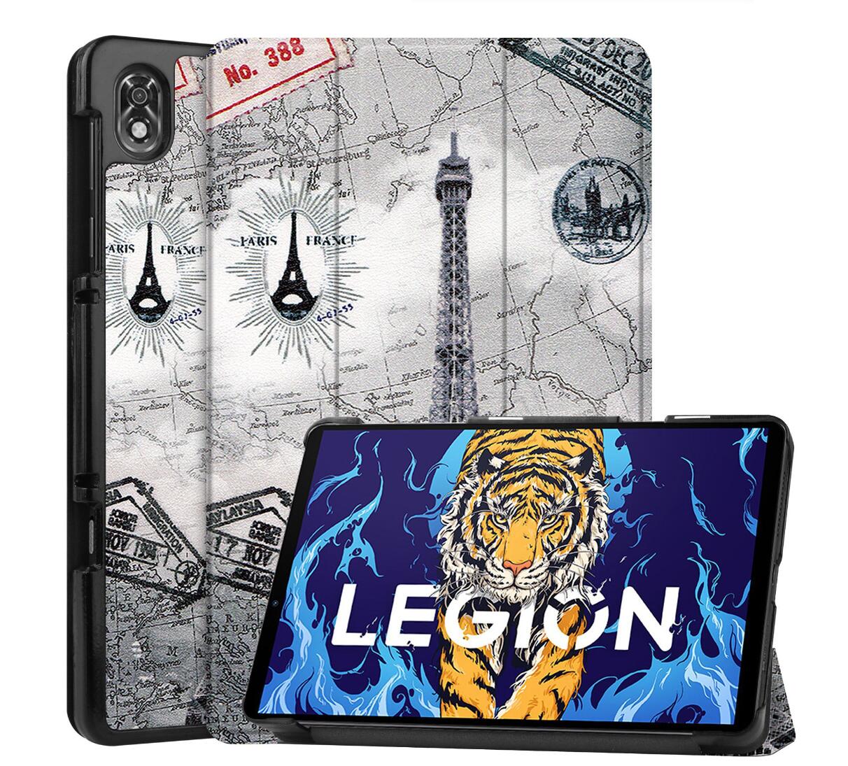 Tri-fold Caster Leather Lenovo Legion Y700 (2023) Case Hard Shell Slim