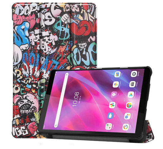 Tri-fold Caster Leather Lenovo Tab M8 (2021) Case Hard Shell Slim